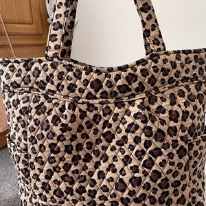 Vera Bradley Leopard Print Quilted Tote Bag